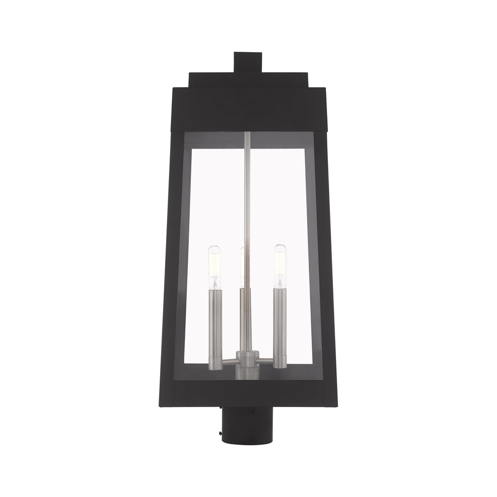 3 Lt Black Outdoor Post Top Lantern