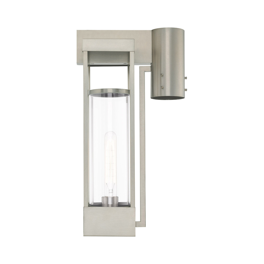 1 Lt Brushed Nickel Outdoor Post Top Lantern