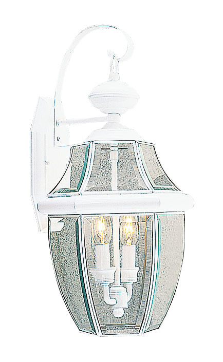 2 Light White Outdoor Wall Lantern