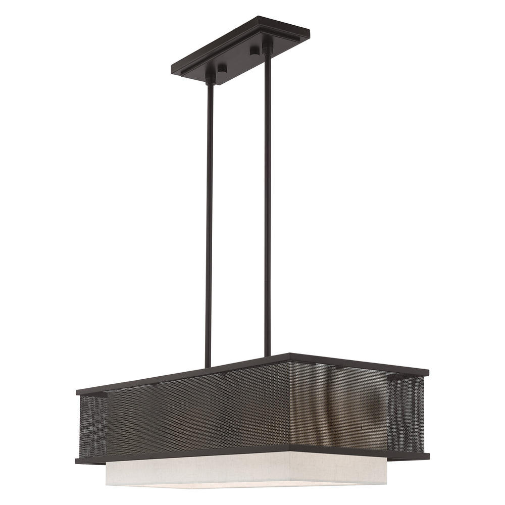 3 Lt Bronze Linear Chandelier