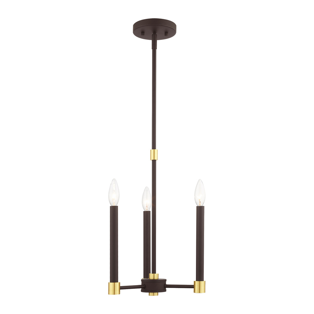 3 Lt Bronze Chandelier