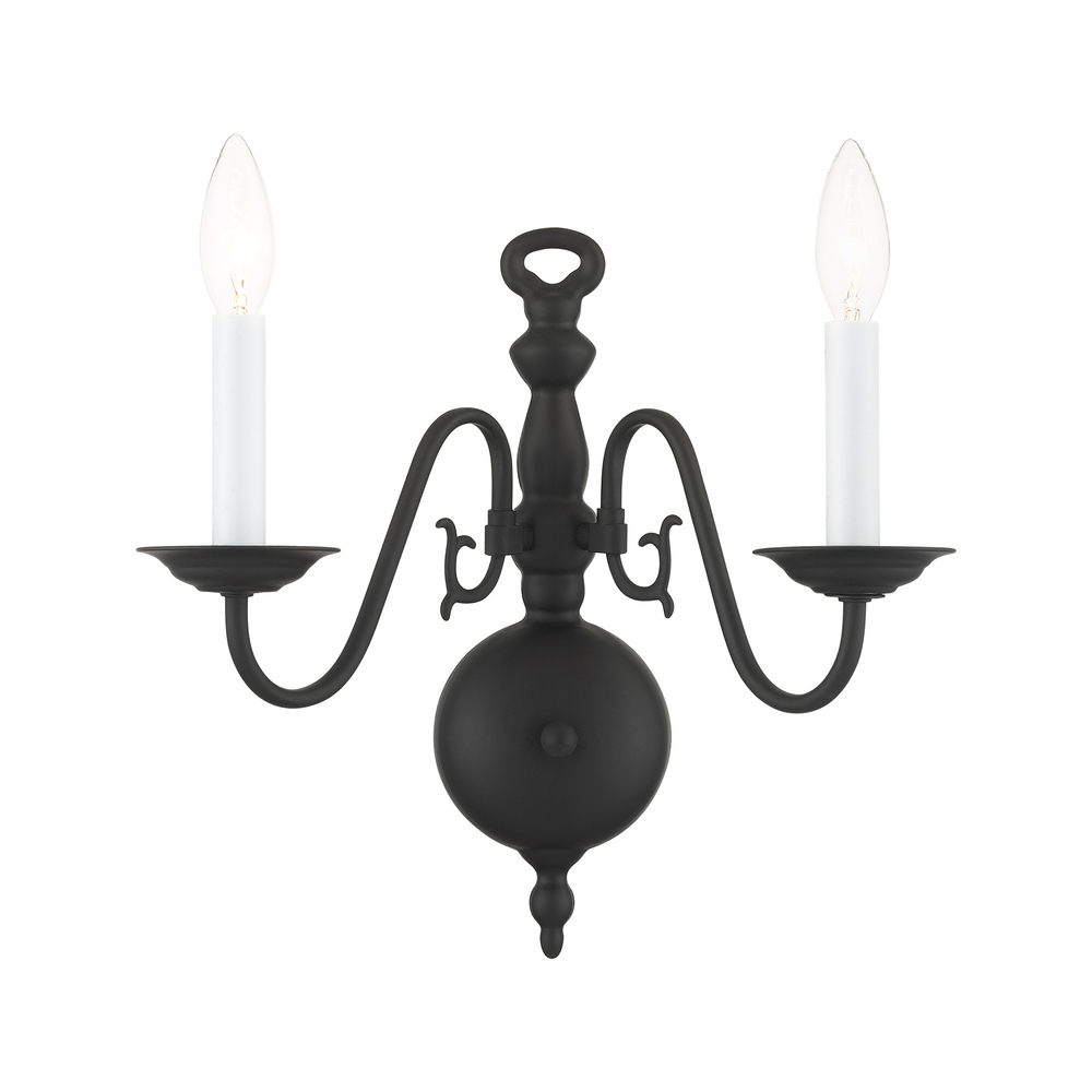 2 Lt Black Wall Sconce