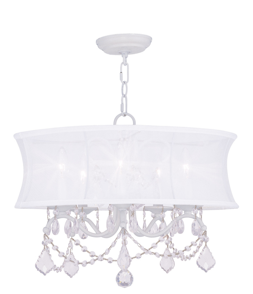 5 Light White Chandelier