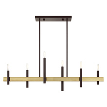 Livex Lighting 49336-07 - 6 Lt Bronze Linear Chandelier