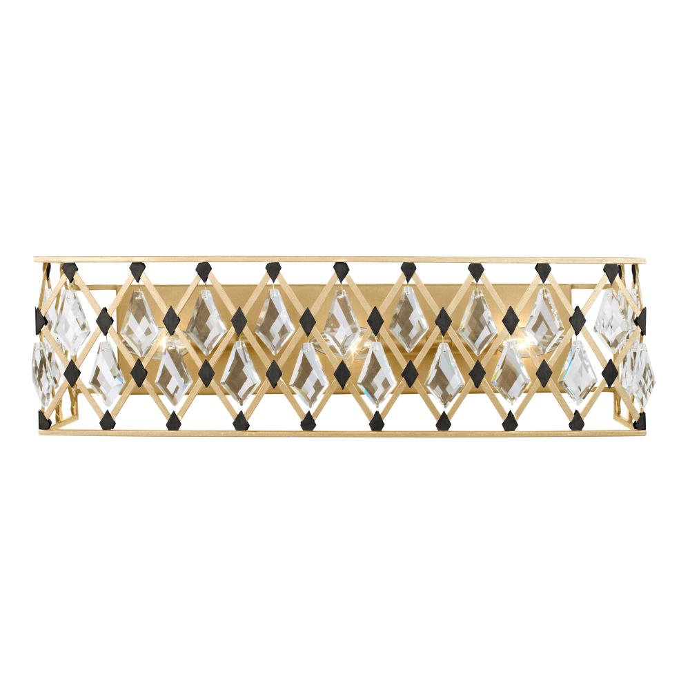 Windsor 3-Lt Crystal Bath - French Gold/Matte Black