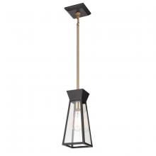 Artcraft AC11850BK - Lucian Single Pendant Black and Brushed Brass