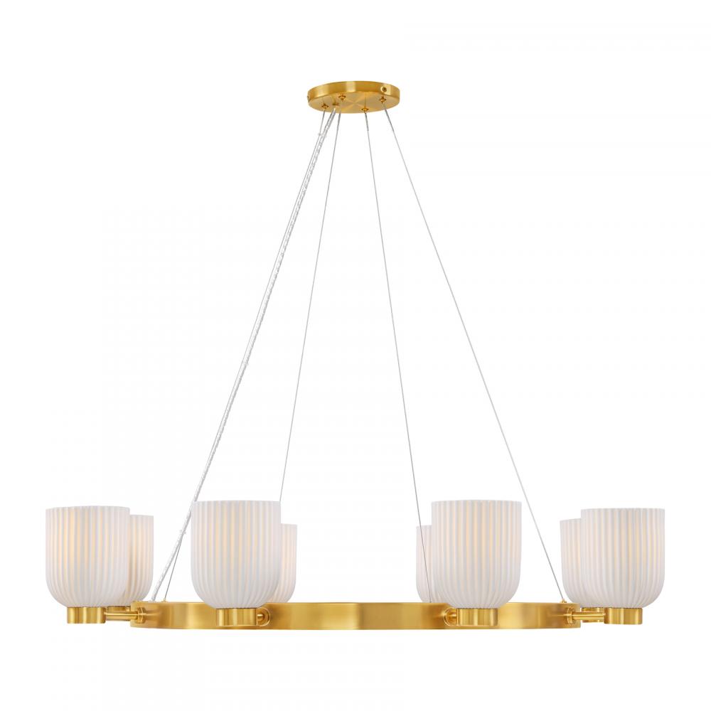 Isla Blanca 8-Light Chandelier in Warm Brass by Breegan Jane