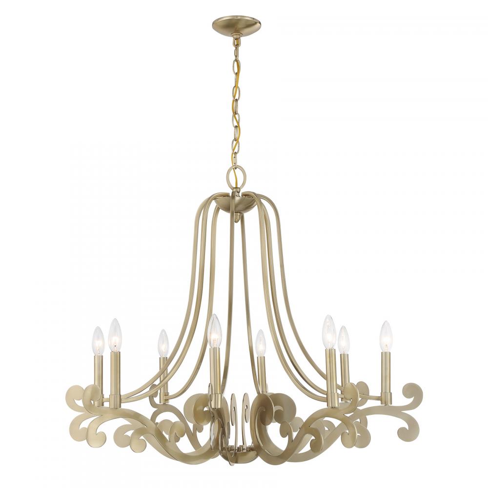 Lombard 8-Light Chandelier in Noble Brass