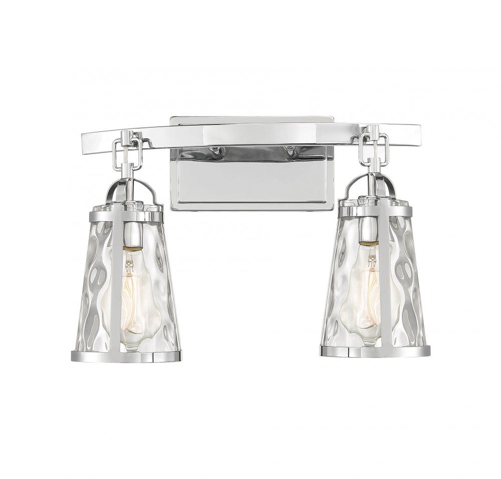 Albany 2-Light Bathroom Vanity Light in Polished Chrome