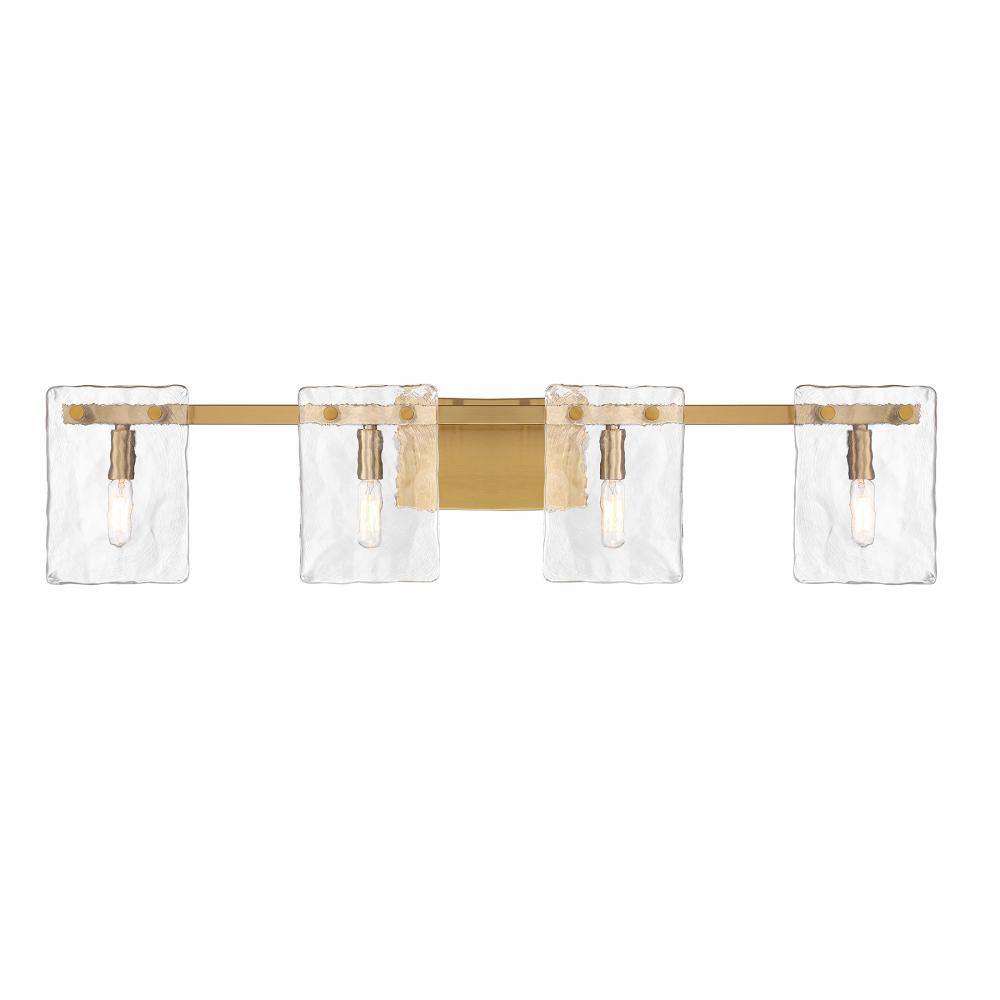 Genry 4-Light Bathroom Vanity Light in Warm Brass