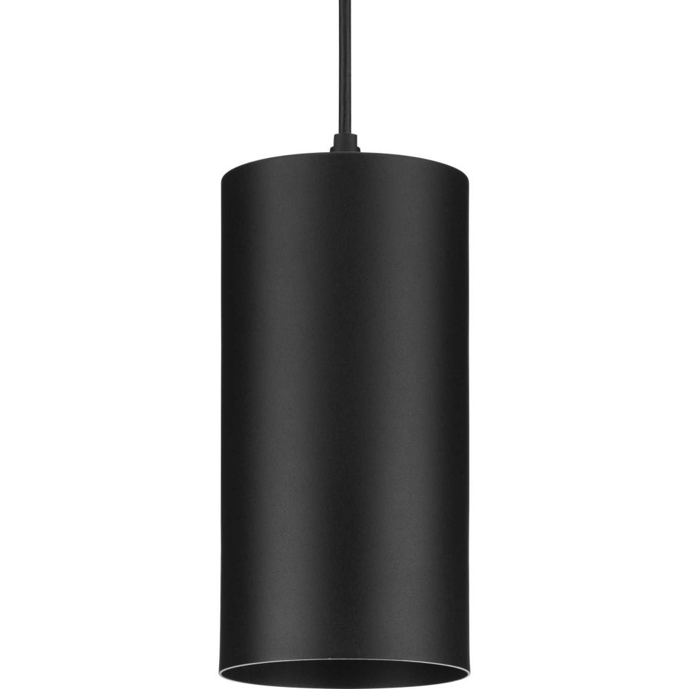 6" Black Outdoor LED Aluminum Cylinder Cord-Mount Hanging Light