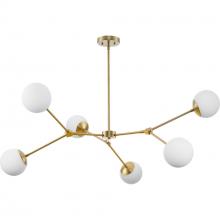 Progress P400378-109 - Haas Collection Six-Light Brushed Bronze Mid-Century Modern Chandelier