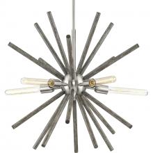 Progress P400270-009 - Thorpe Collection Five-Light Brushed Nickel Mid-Century Modern Style Chandelier Light