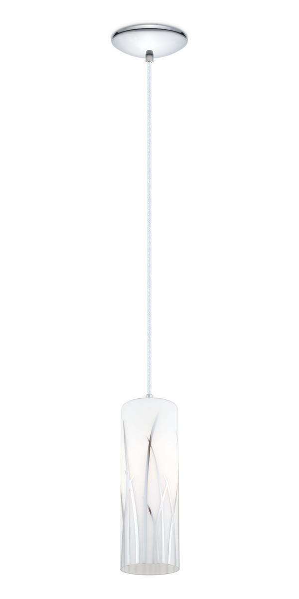 1x100W Mini Pendant With Chrome Finish & White & Chrome Décor