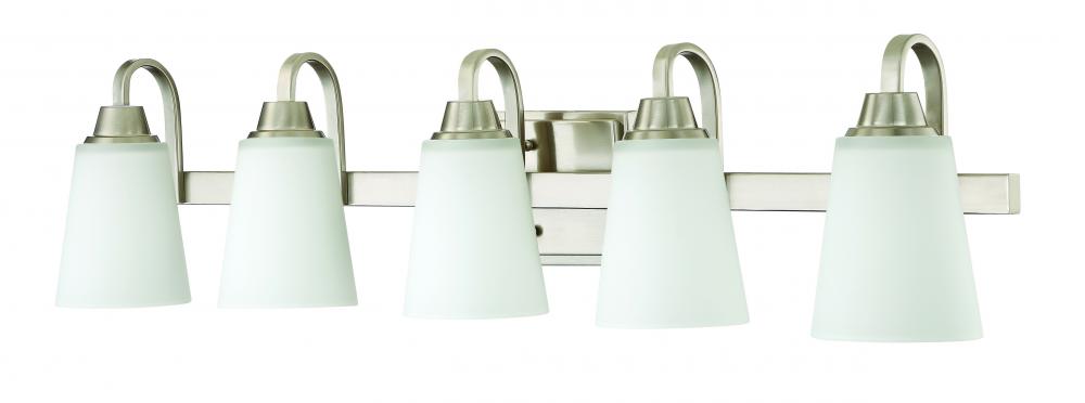 Grace 5 Light Vanity in Brushed Polished Nickel