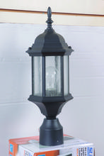 Craftmade Z295-TB-CS - Hex Style Cast 1 Light Medium Outdoor Post Mount in Textured Black (Clear Seeded Glass)