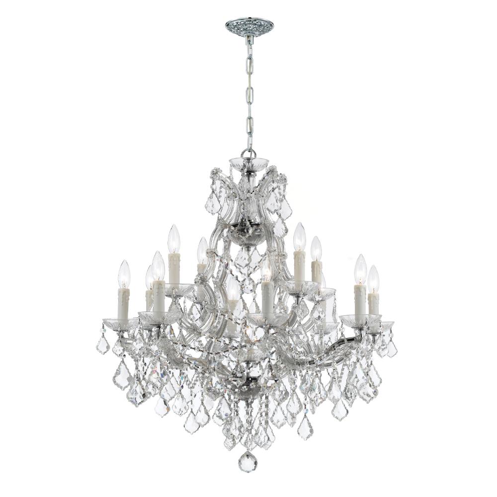 Maria Theresa 13 Light Clear Italian Crystal Polished Chrome Chandelier