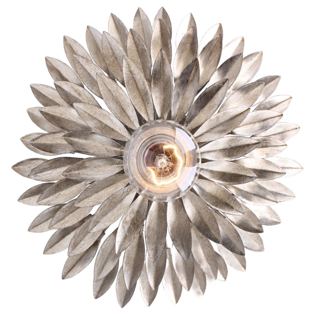 Broche 1 Light Antique Silver Sconce