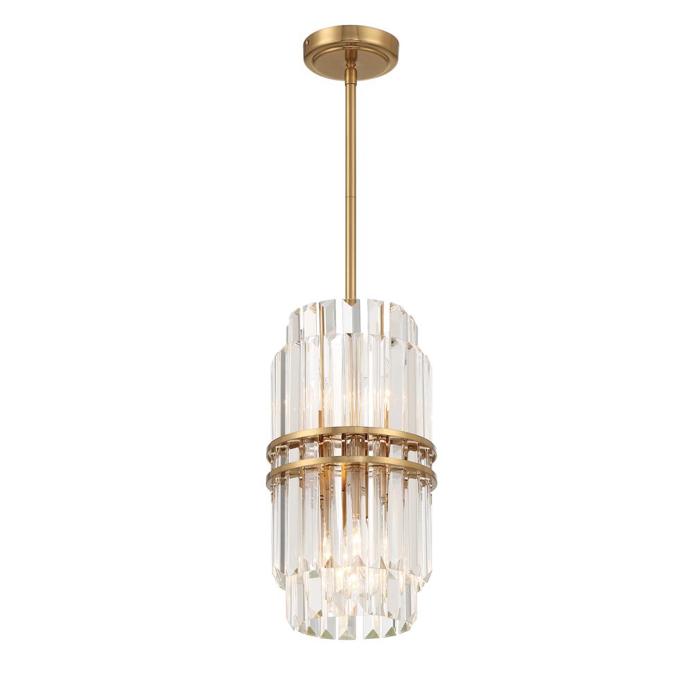 Hayes 4 Light Aged Brass Mini Pendant