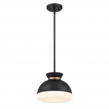 Crystorama GID-4005-MK-VG - Brian Patrick Flynn Gidget 1 Light Matte Black + Vibrant Gold Mini Pendant