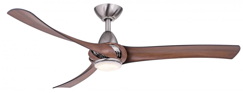 Droid LED Nickel Walnut Ceiling Fan