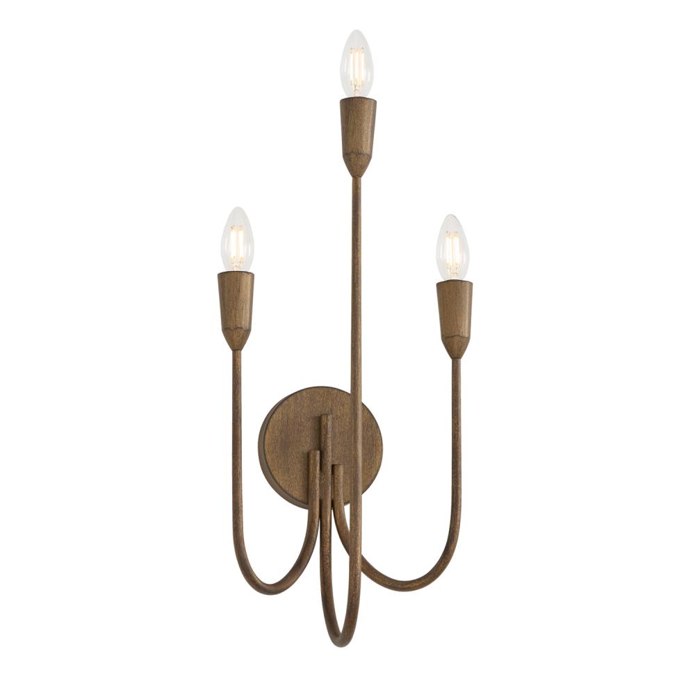 3-Light Candle Sconce in Mystic Bronze