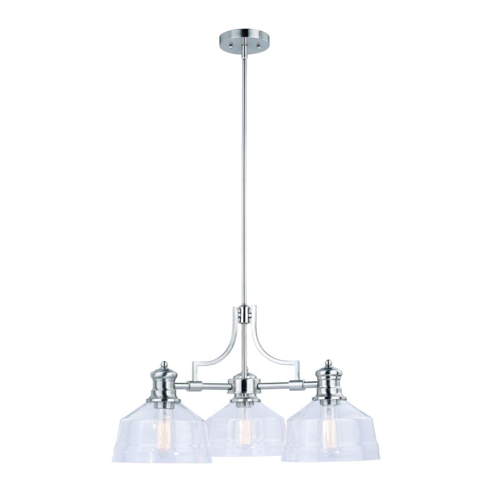 Beloit 3L Chandelier Satin Nickel