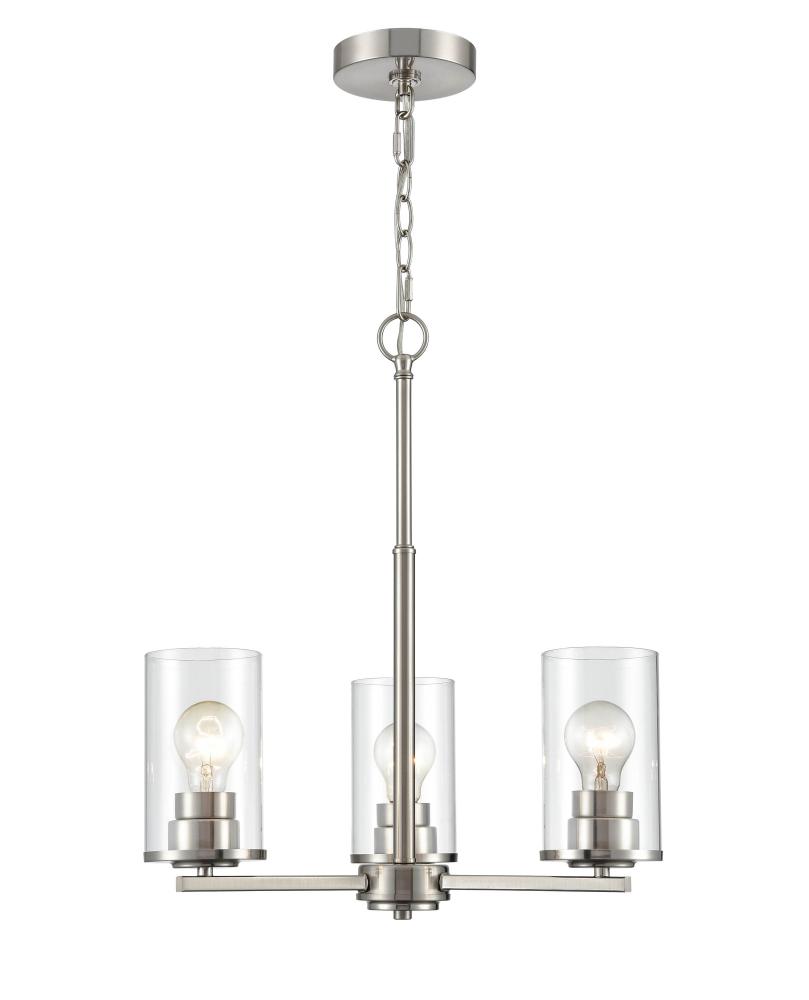 Verlana 3-Light Chandelier Ceiling Light Brushed Nickel