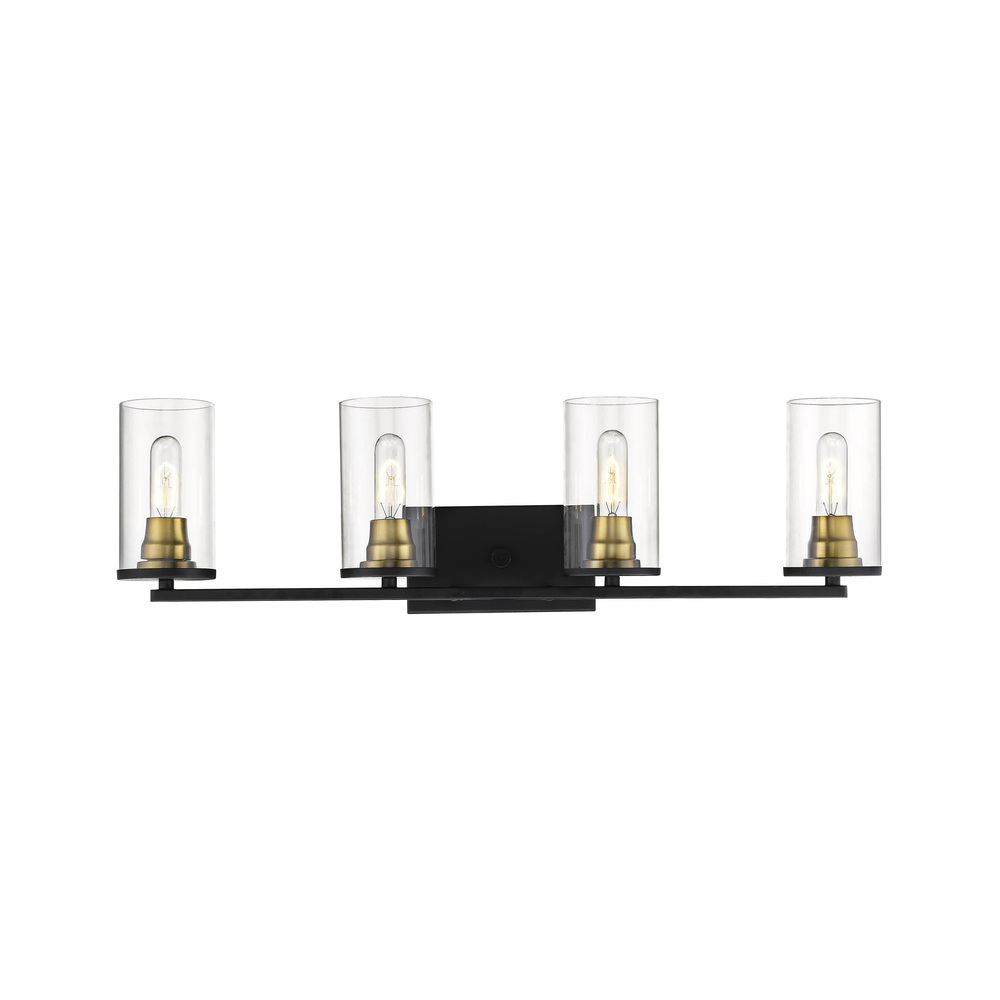 Pasadena 4-Light Vanity Matte Black/Heirloom Bronze