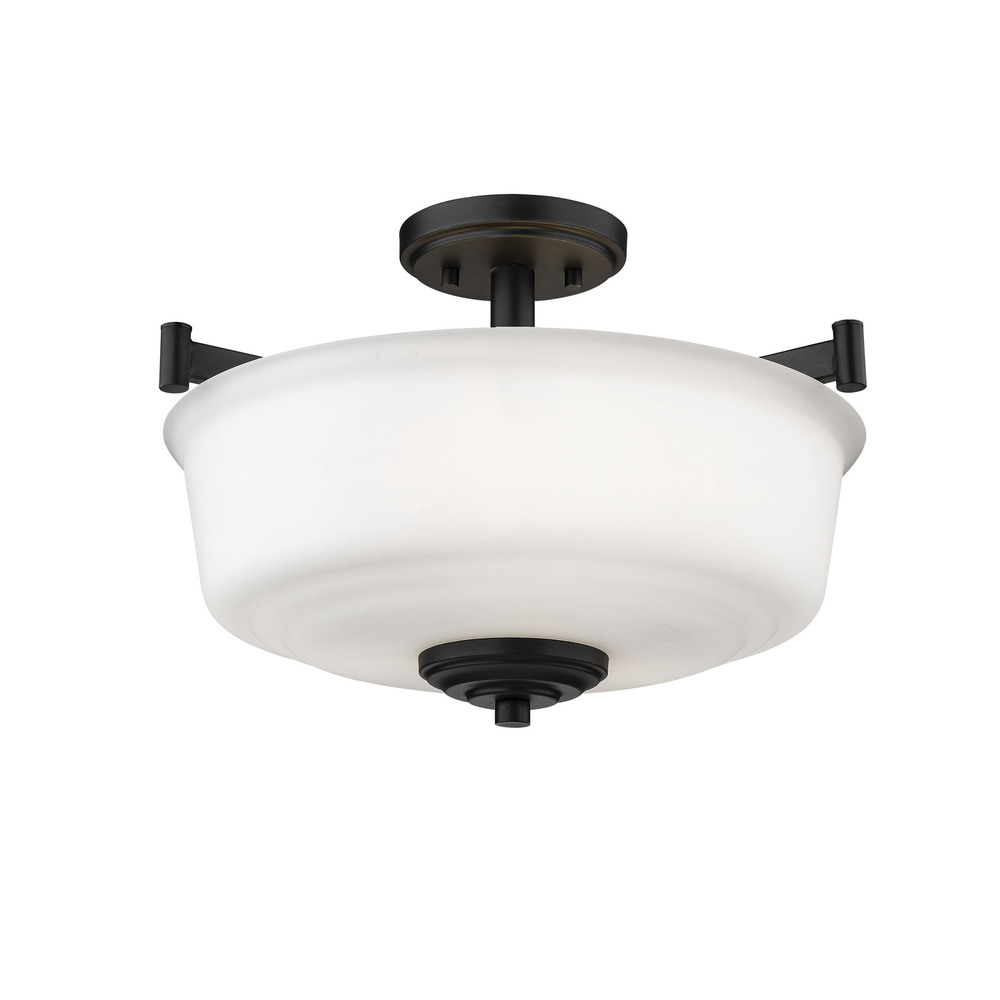 Burbank 3-Light Semi-Flush Ceiling Mount Matte Black