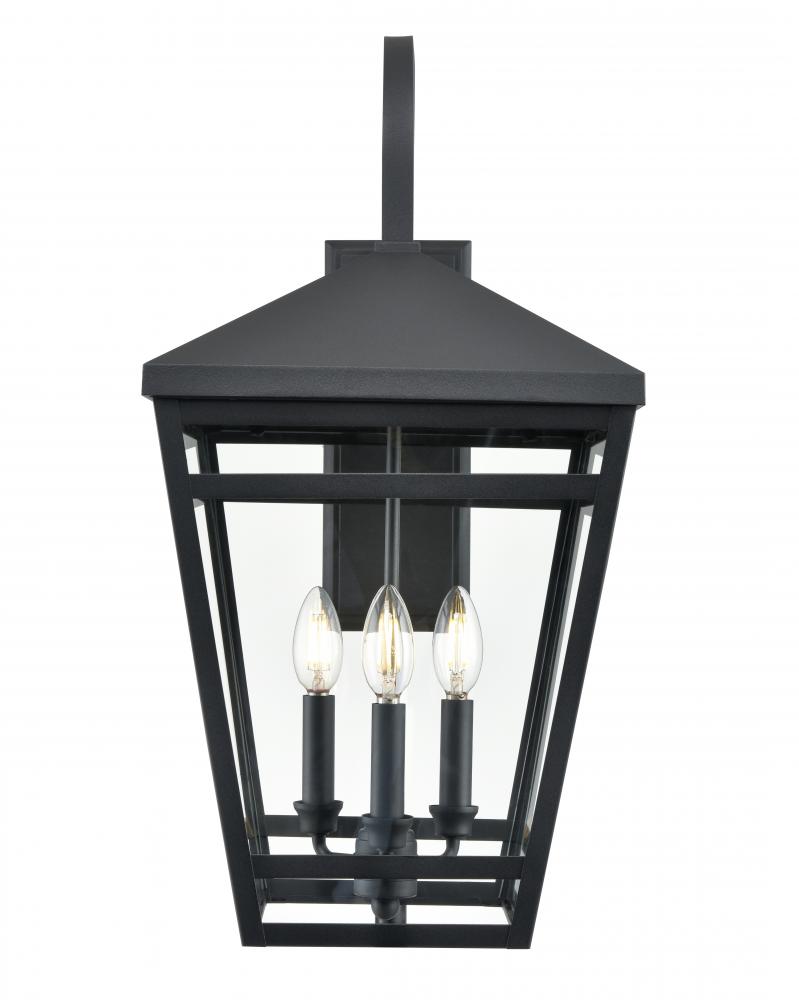 Seager 3-Light Outdoor Wall Sconce Textured Black