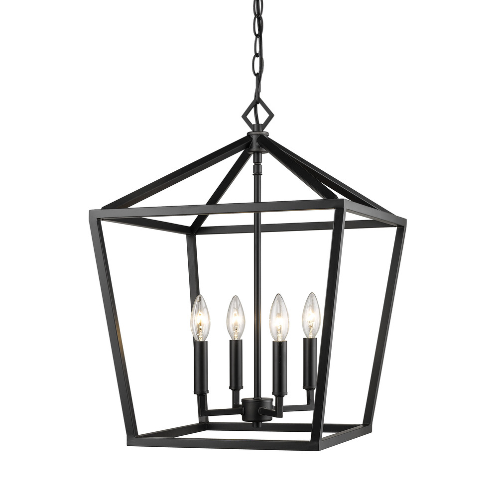 4-Light Pendant light Matte Black