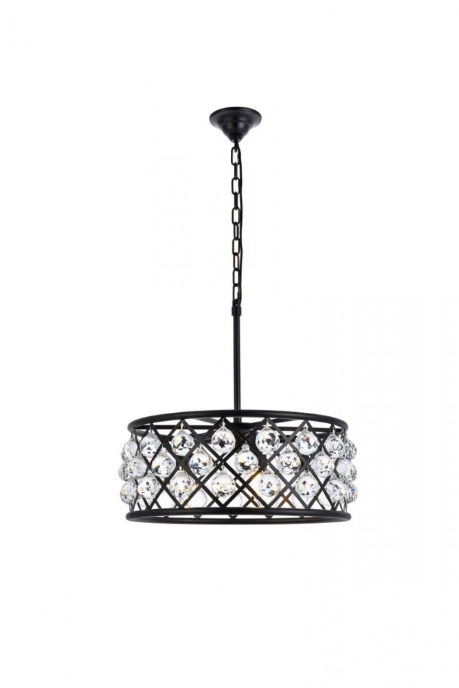 Madison 5 Light Matte Black Chandelier Clear Royal Cut Crystal