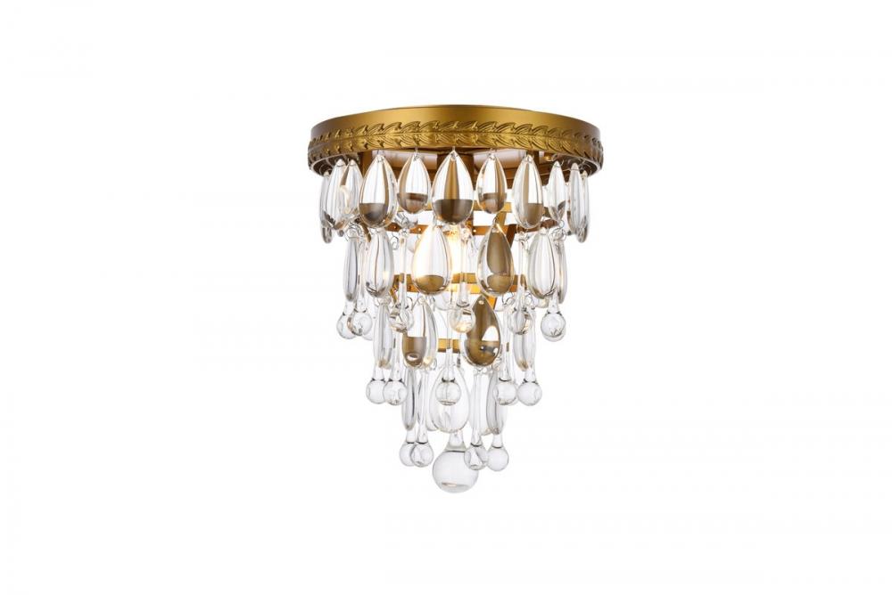 Nordic 1 Light Brass Flush Mount