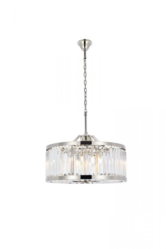 Chelsea 8 Light Polished Nickel Chandelier Clear Royal Cut Crystal