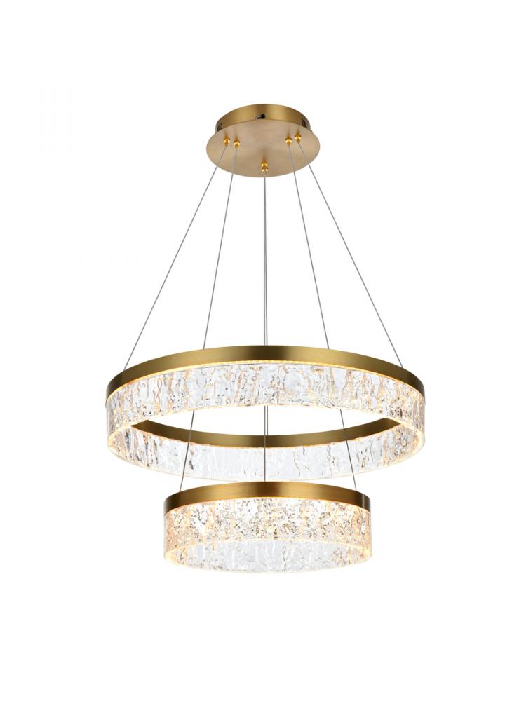 Linden 22 Inch Adjustable LED Chandelier in Satin Gold