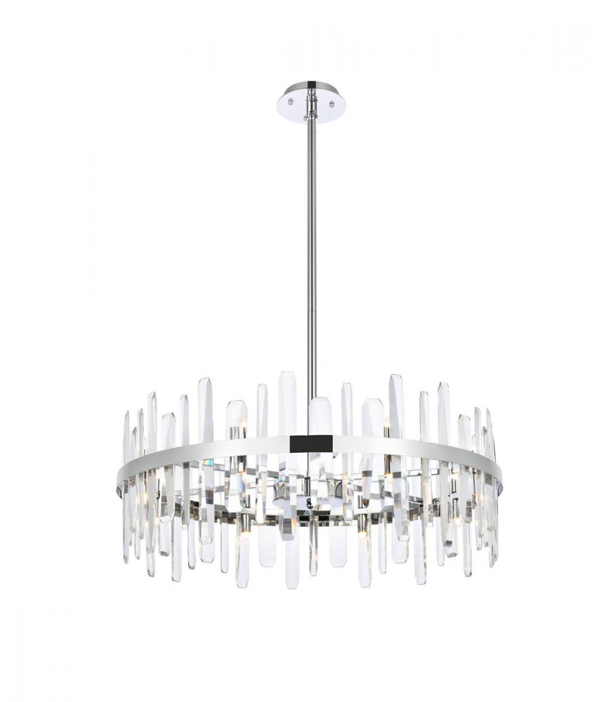 Serena 32 Inch Crystal Round Chandelier in Chrome