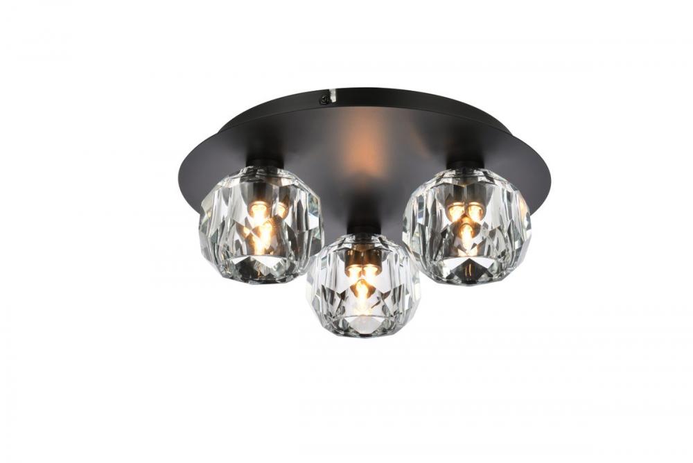 Graham 3 Light Ceiling Lamp in Black