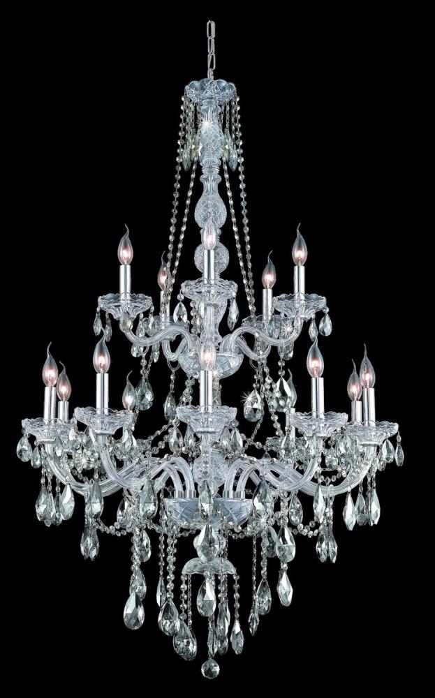 Verona 15 Light Chrome Chandelier Clear Royal Cut Crystal