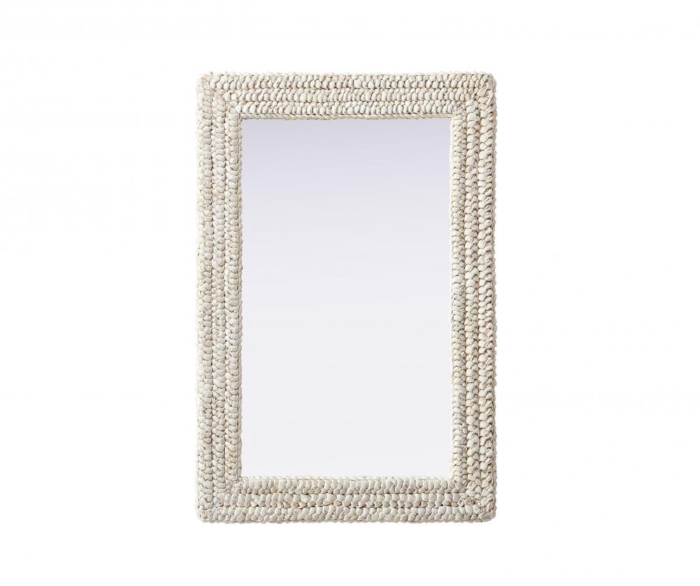 Rectangle Cornhusk Mirror 24x36 in Linen White