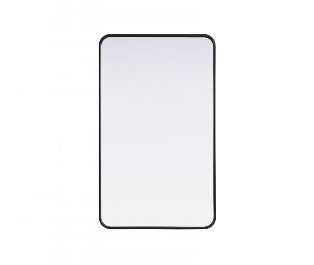 Contour Metal Rectangle Mirror 24x40 in Black