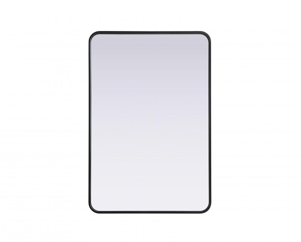 Contour Metal Rectangle Mirror 27x40 in Black