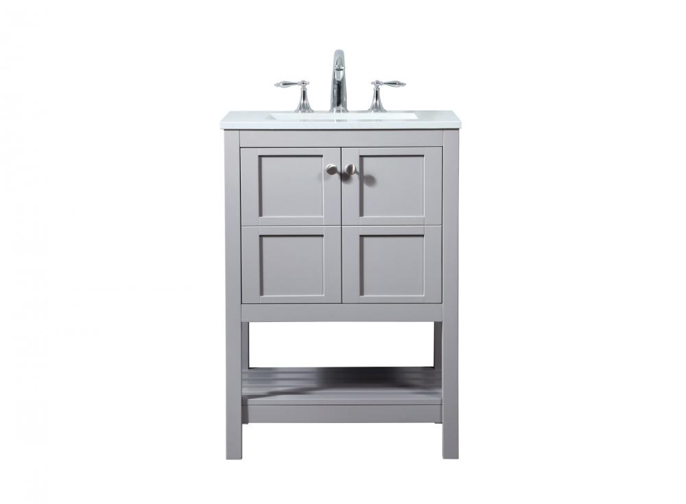 24 Inch Single Bathroom Vanity in Grey