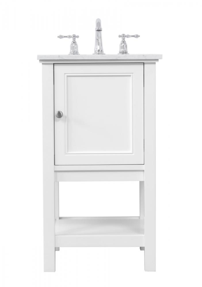 19 In. Single Bathroom Vanity Set in White