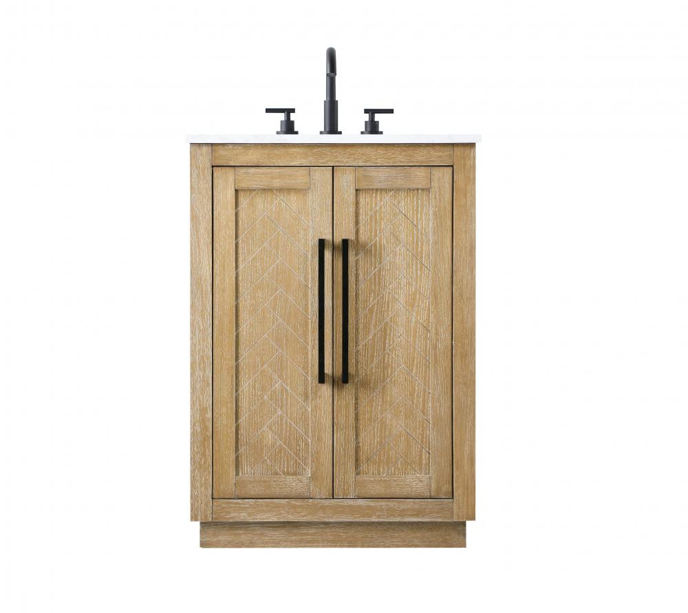 24 inch Single Bathroom Vanity in Linen Oak