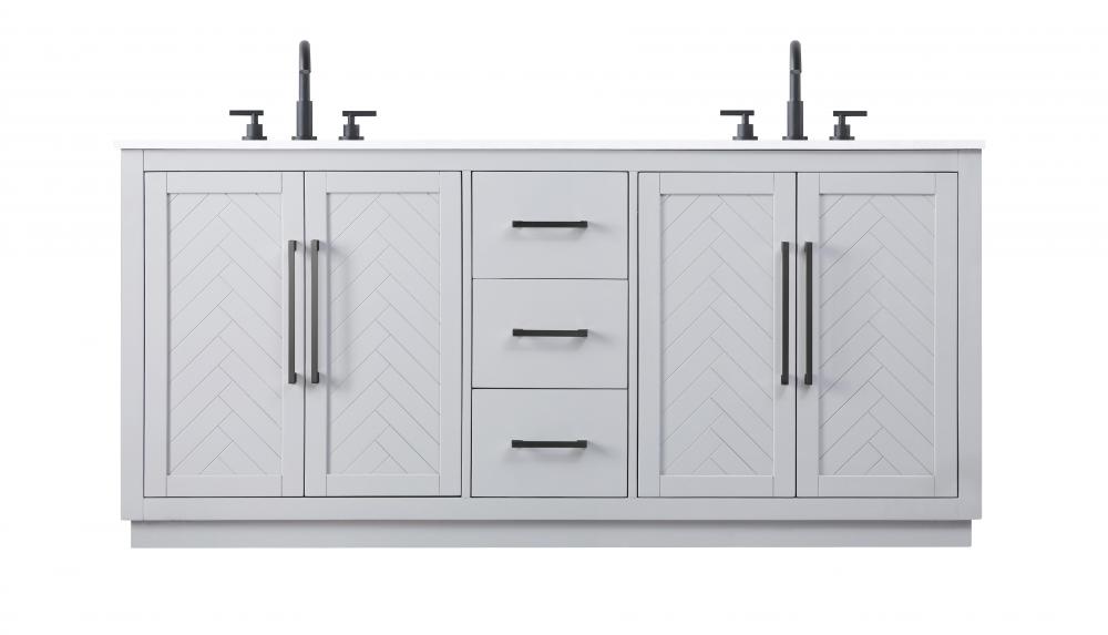 72 inch Double Bathroom Vanity in Grey