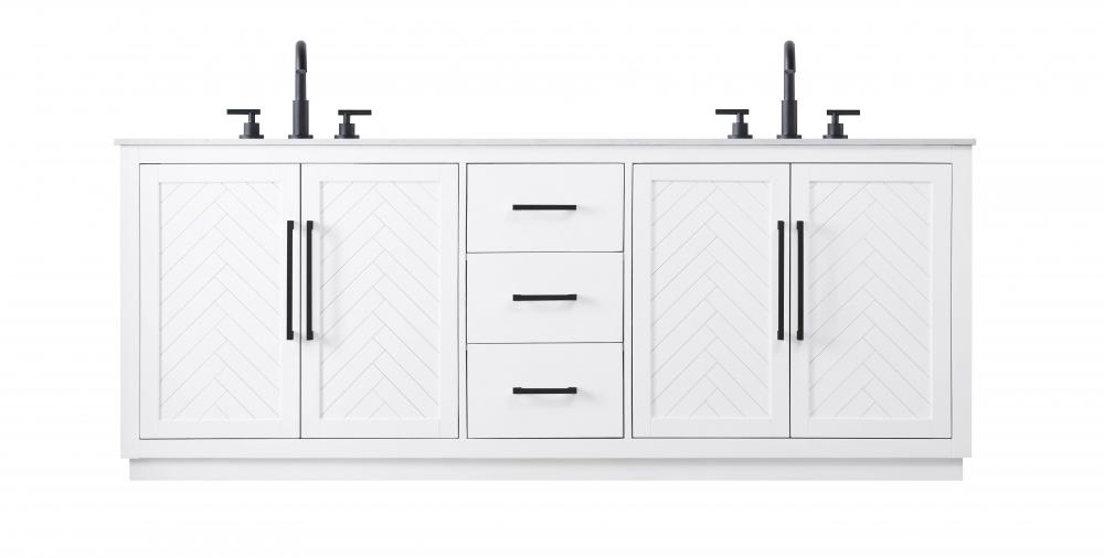 84 inch Double Bathroom Vanity in White