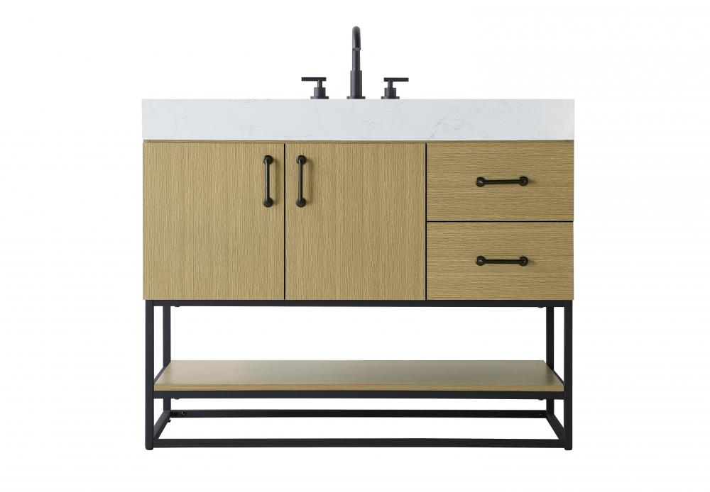 42 inch Single Bathroom Vanity in Honey Brown