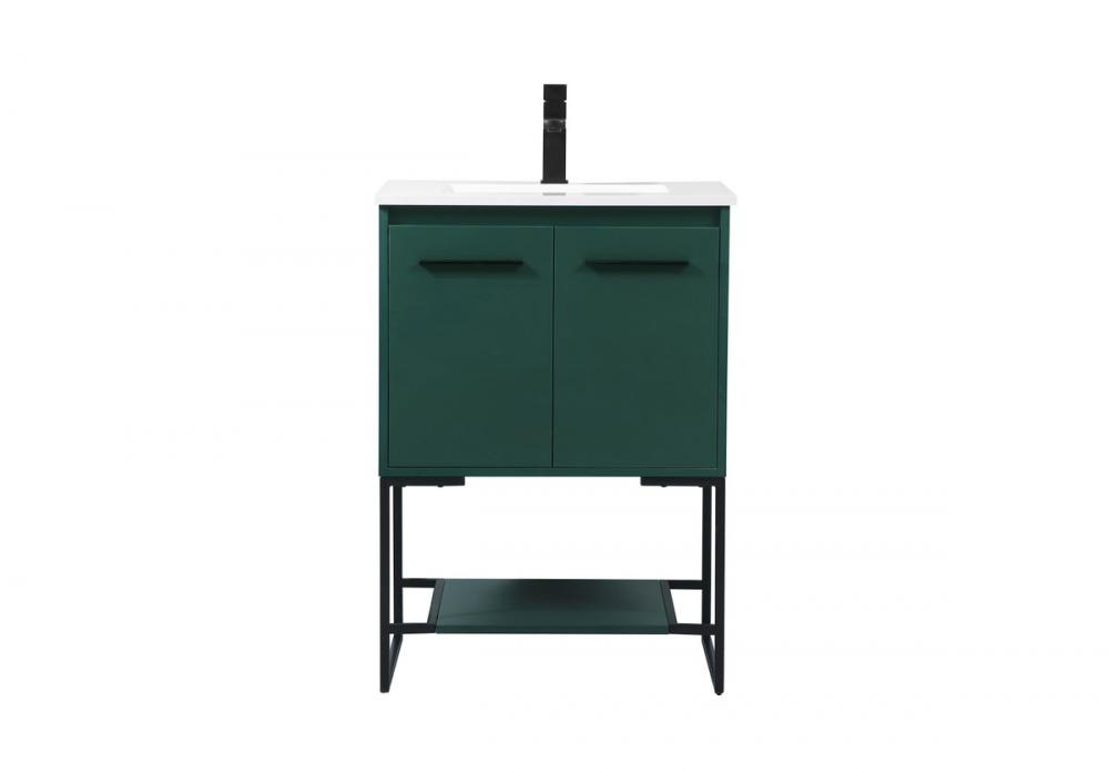 24 Inch Single Bathroom Vanity in Green