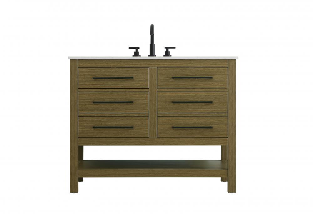 42 inch Single Bathroom Vanity in Chestnut Brown